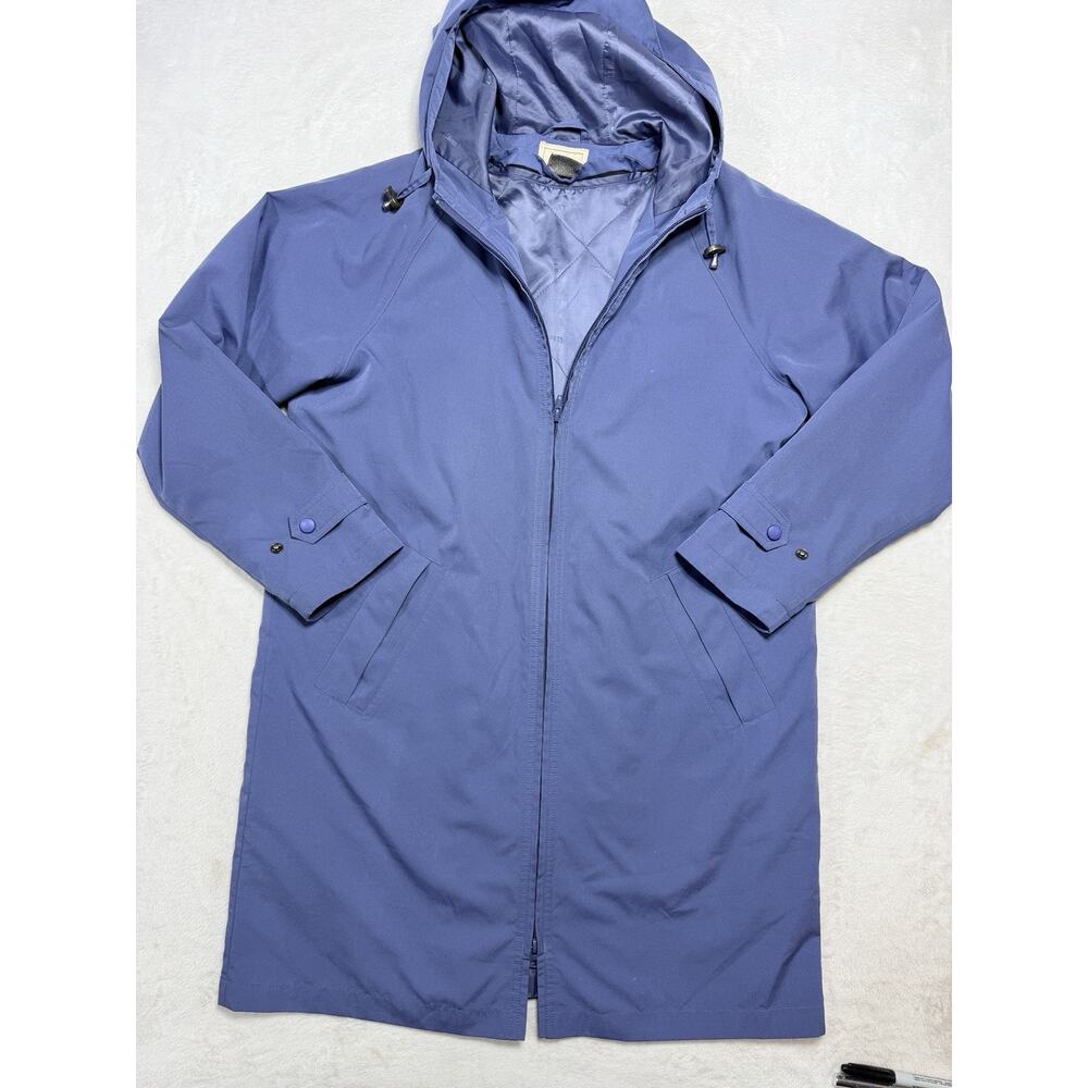 L.L. Bean 3-in-1 Parka M Med Purple Hooded Jacket Detachable Wool Liner Vintage